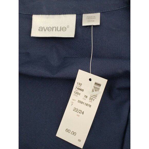 New Avenue Jacket Womens 22/24 Plus Size Navy Blue Snaps Up Pockets - Picture 6 of 8